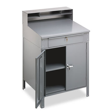 Tennsco Steel Cabinet Shop Desk, 34.5" X 29" X 53", Medium Gray freeshipping - TVN Wholesale